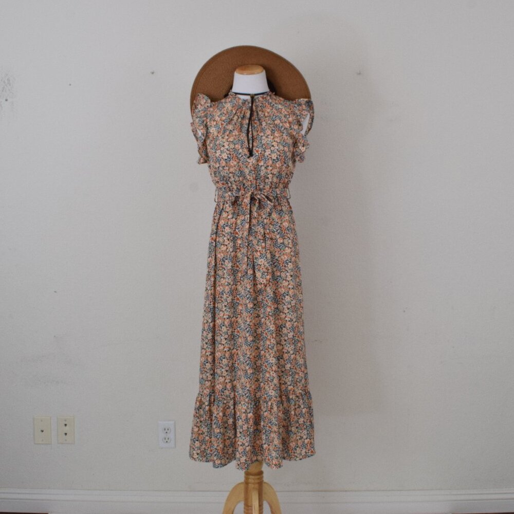 Shein Ditsy Floral Maxi Boho Dress Cottagecore SZ S‎